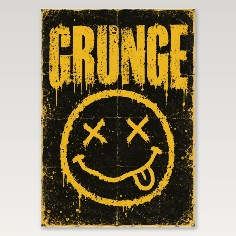Grunge Smile A4 Poster