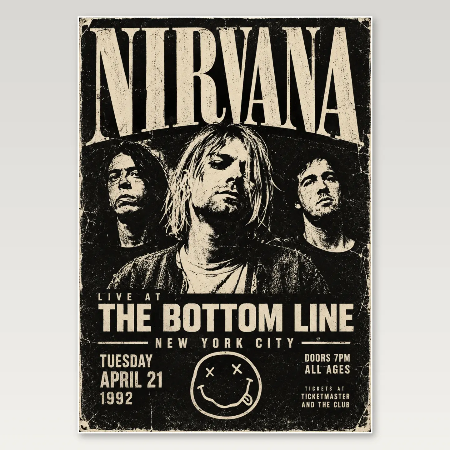 Nirvana Unplugged A4 Poster mockup