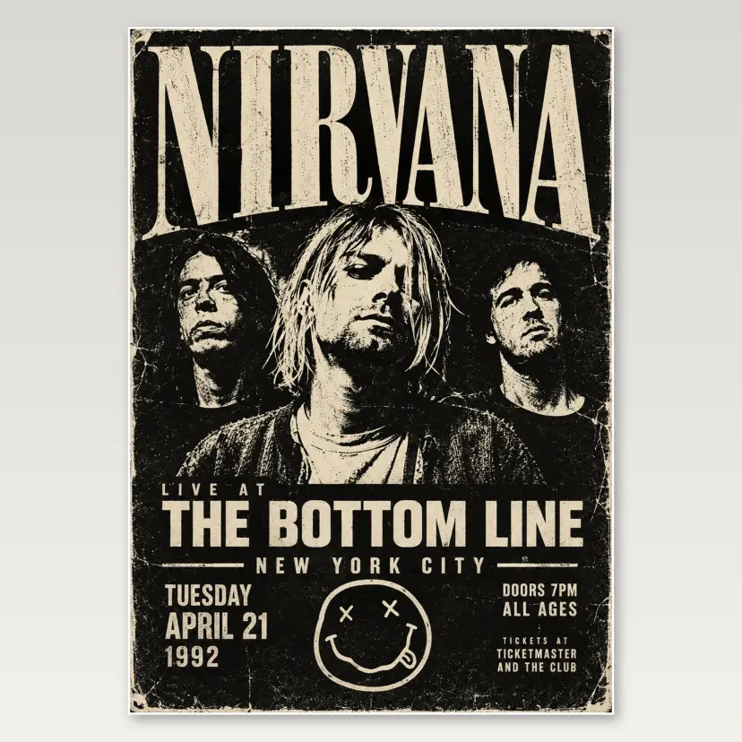 Nirvana Unplugged A4 Poster