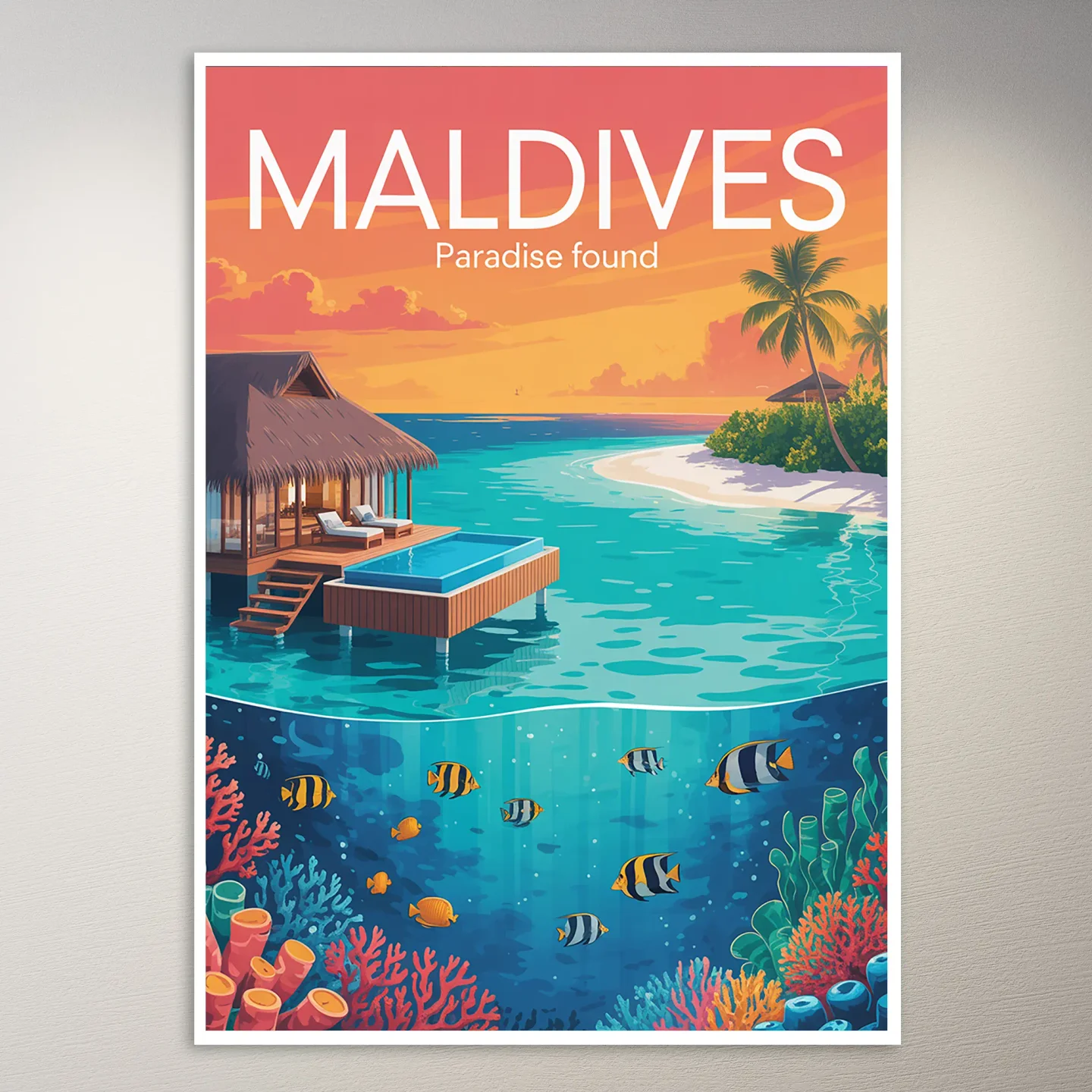 Maldives Travel Poster