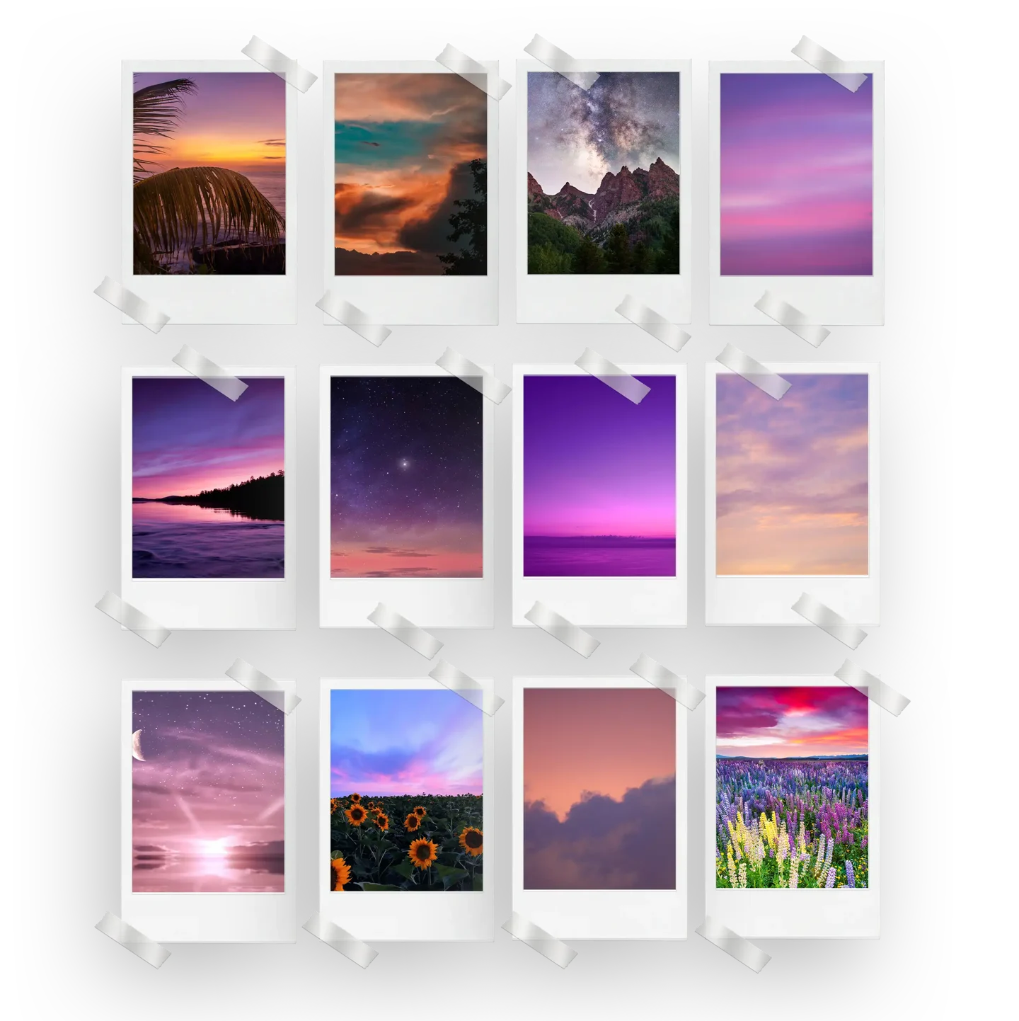 Lilac Skies Prints Set of 12