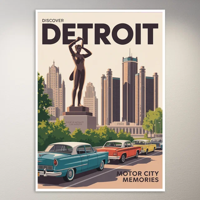 Detroit Travel Poster