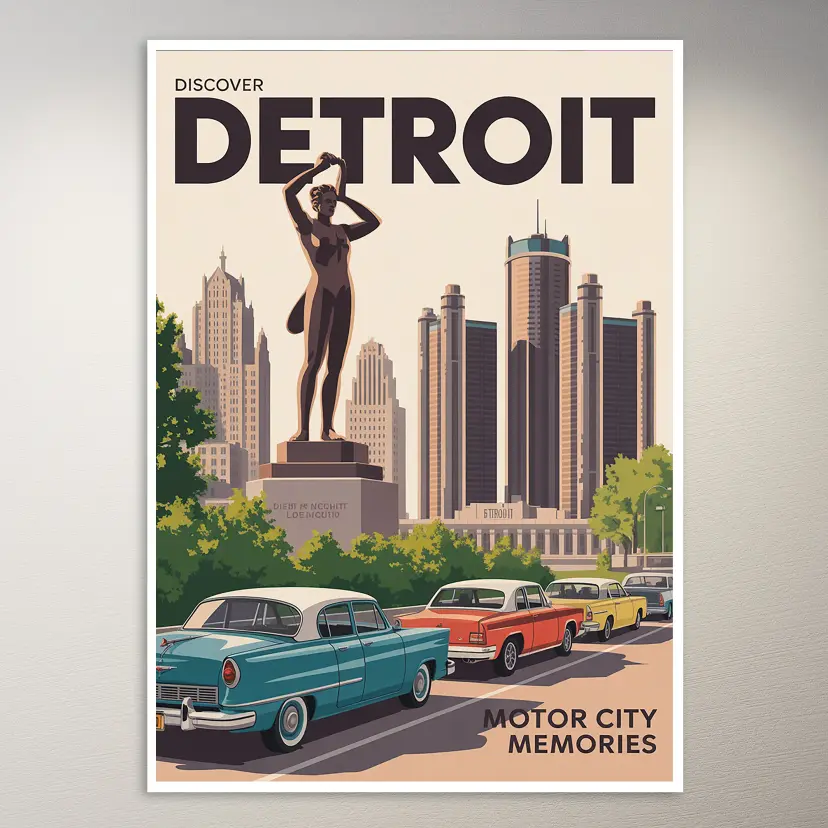 Detroit Travel Poster