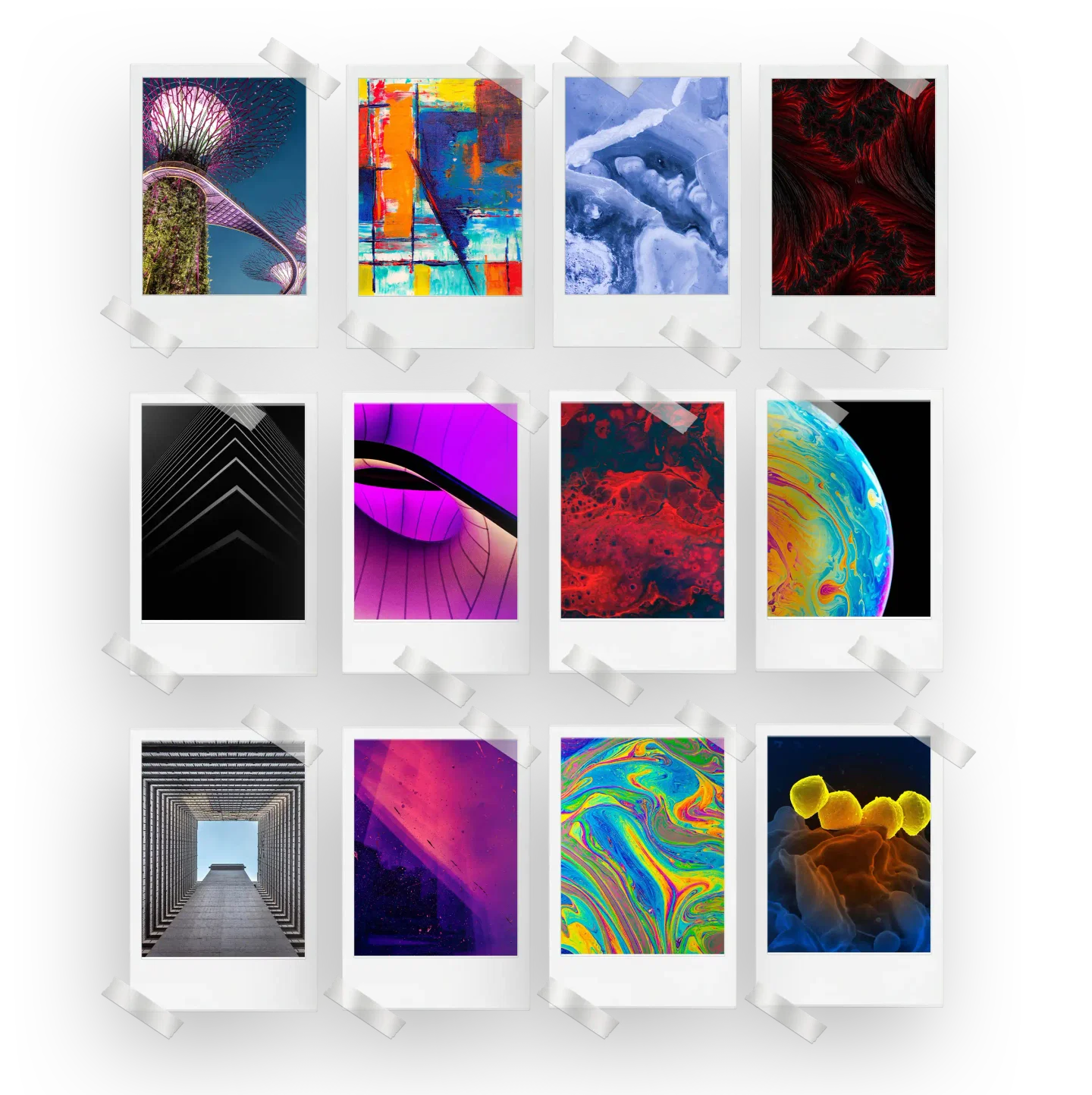 Geometric Abstract Prints Set of 12