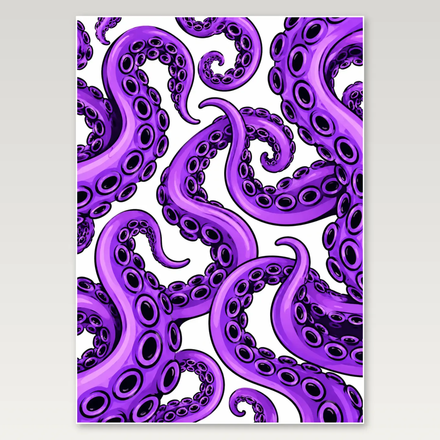 Purple Octopus Arms A4 Poster mockup
