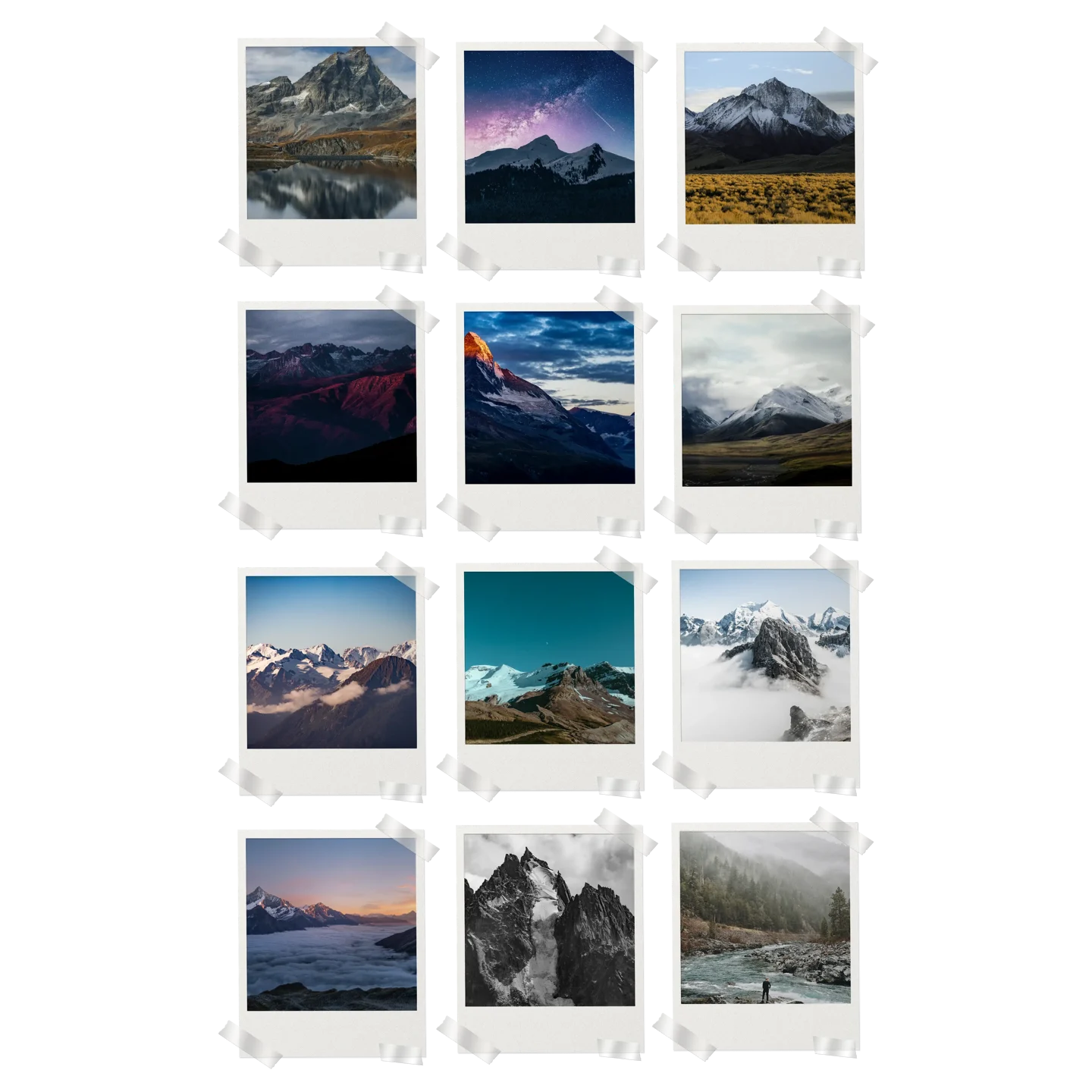 Mountains Prints Set of 12