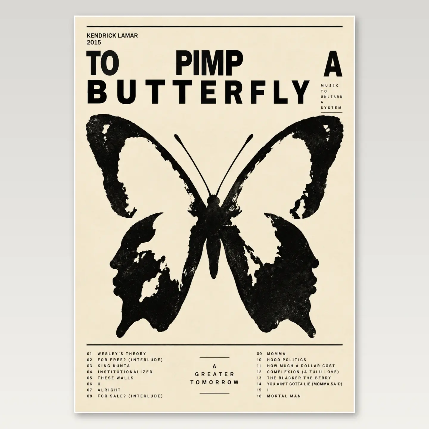 Butterfly Kendrick Collage A4 Poster mockup