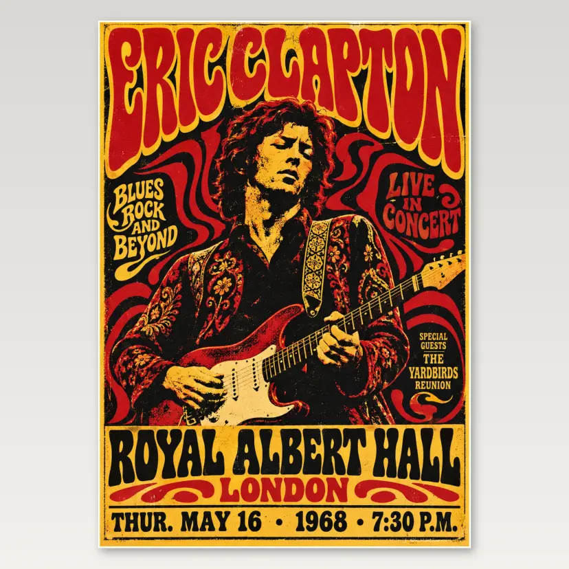 Eric Clapton Crossroads A4 Poster