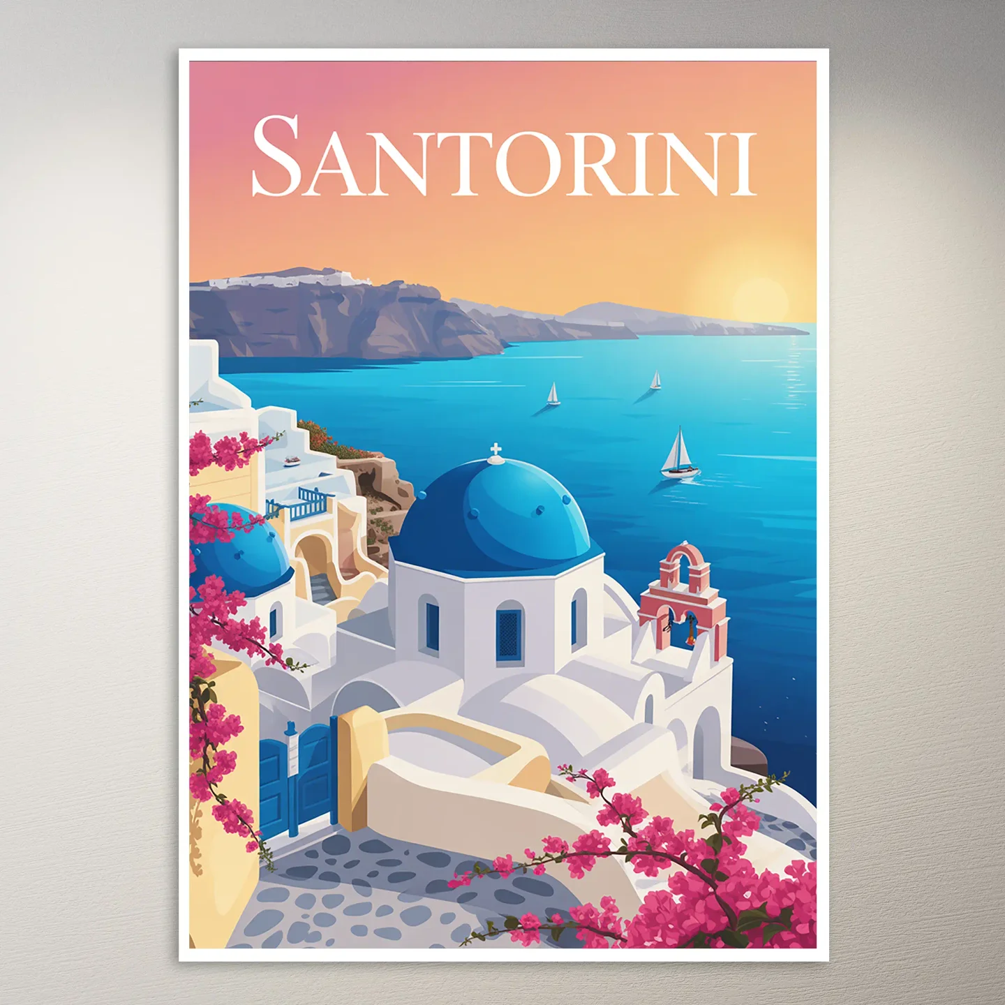 Santorini Travel Poster