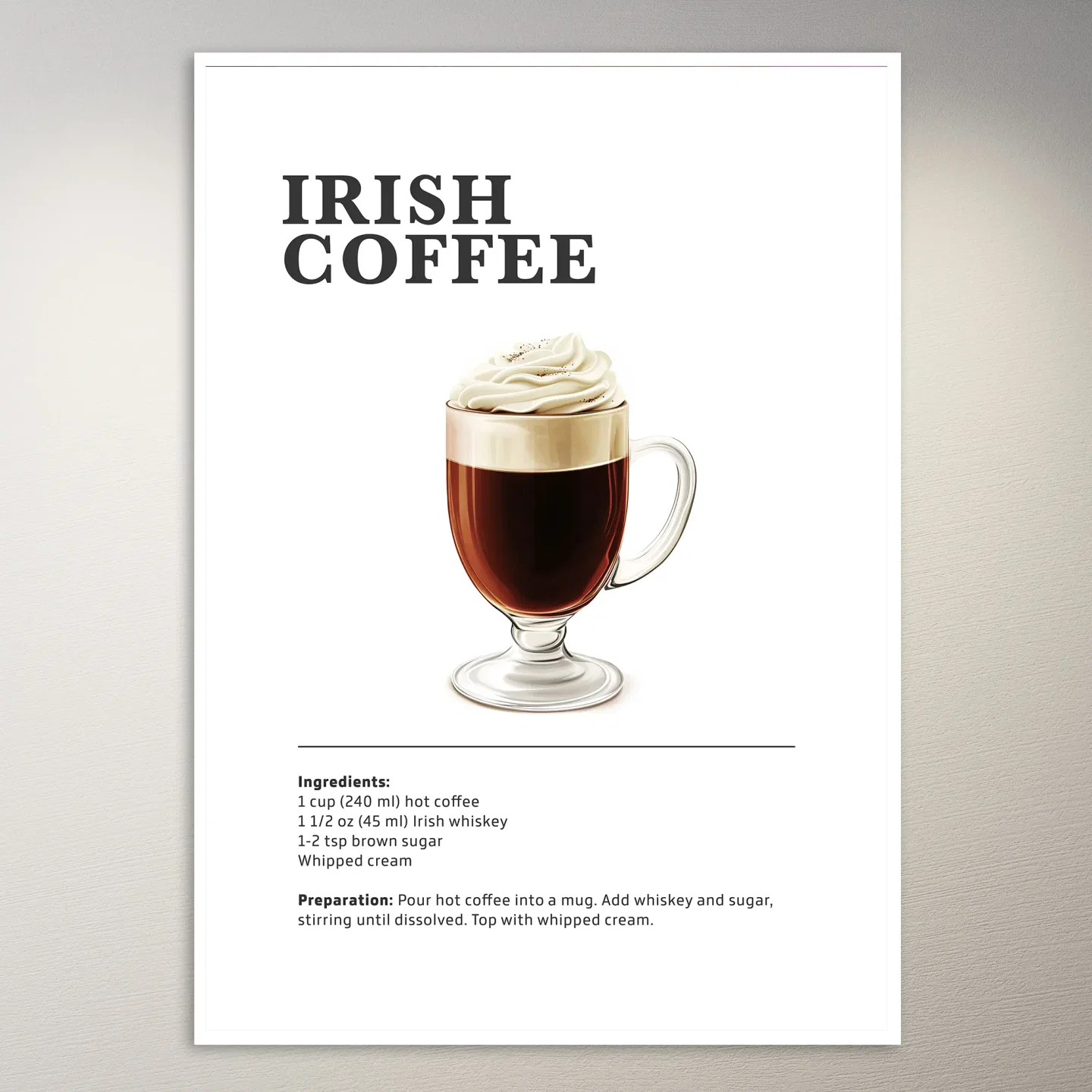 Irish Coffee Drink Poster