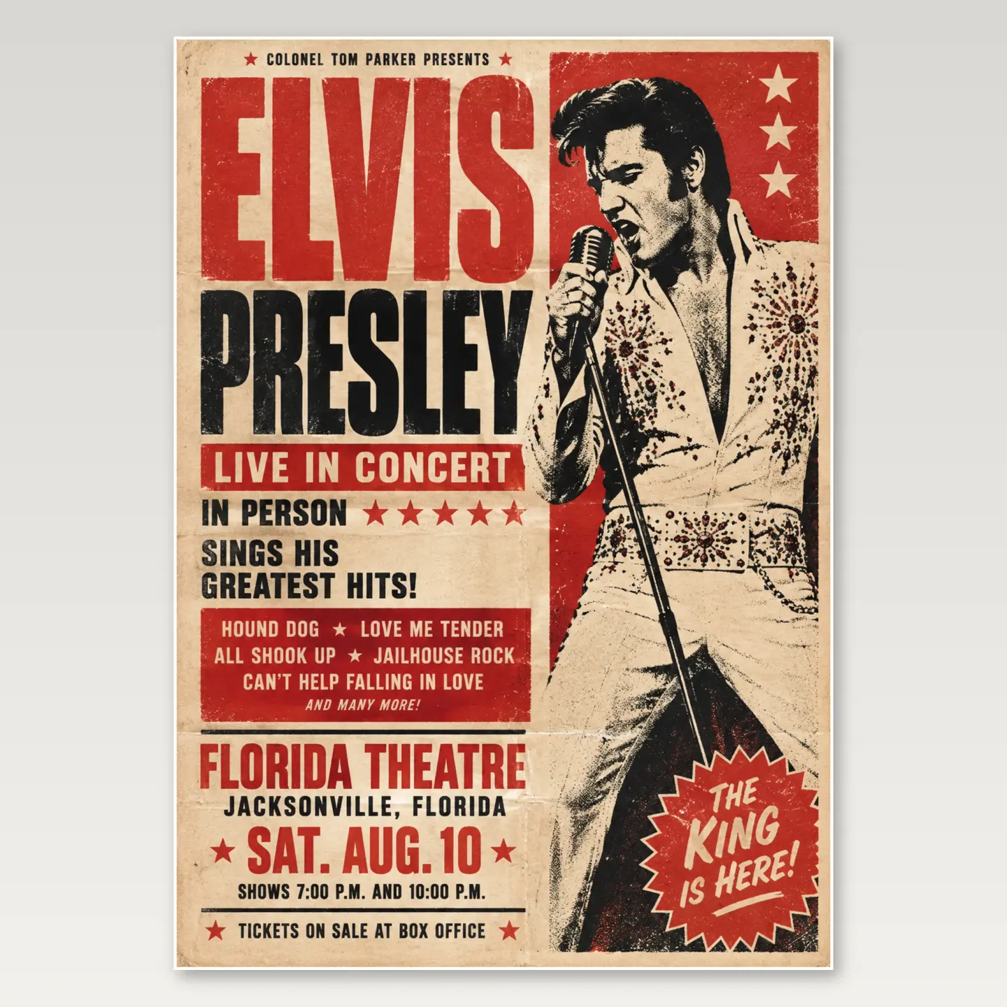 Elvis Presley Theatre A4 Poster mockup