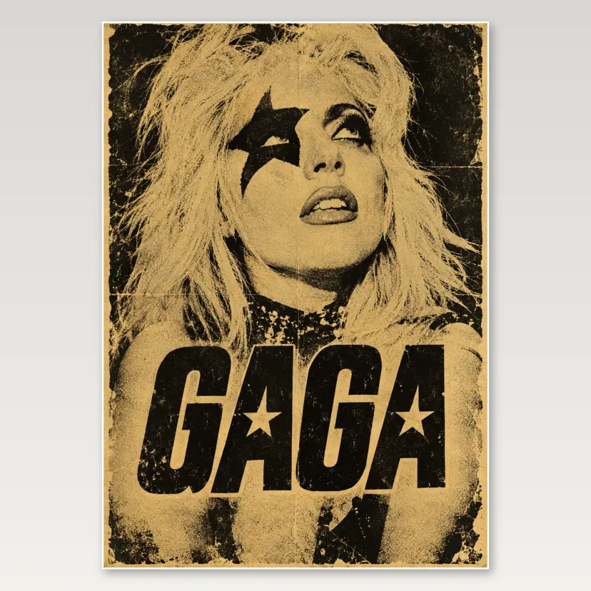Gaga Golden Portrait A4 Poster