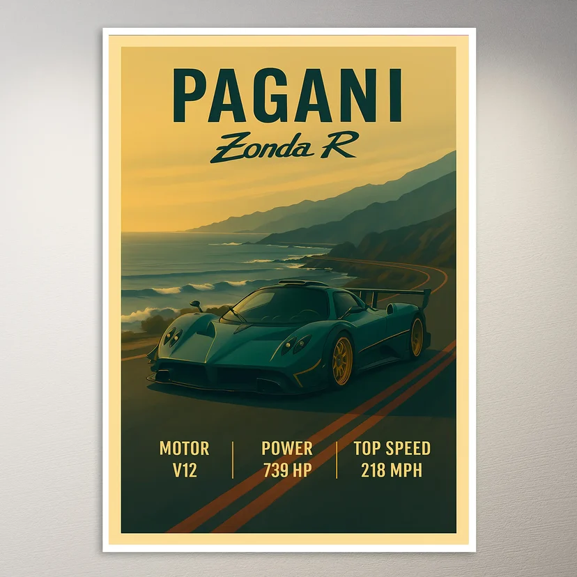 Pagani Zonda R Roadster Poster