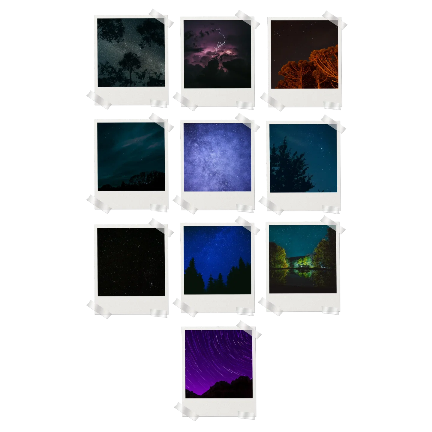 Dark Night Prints Set of 10