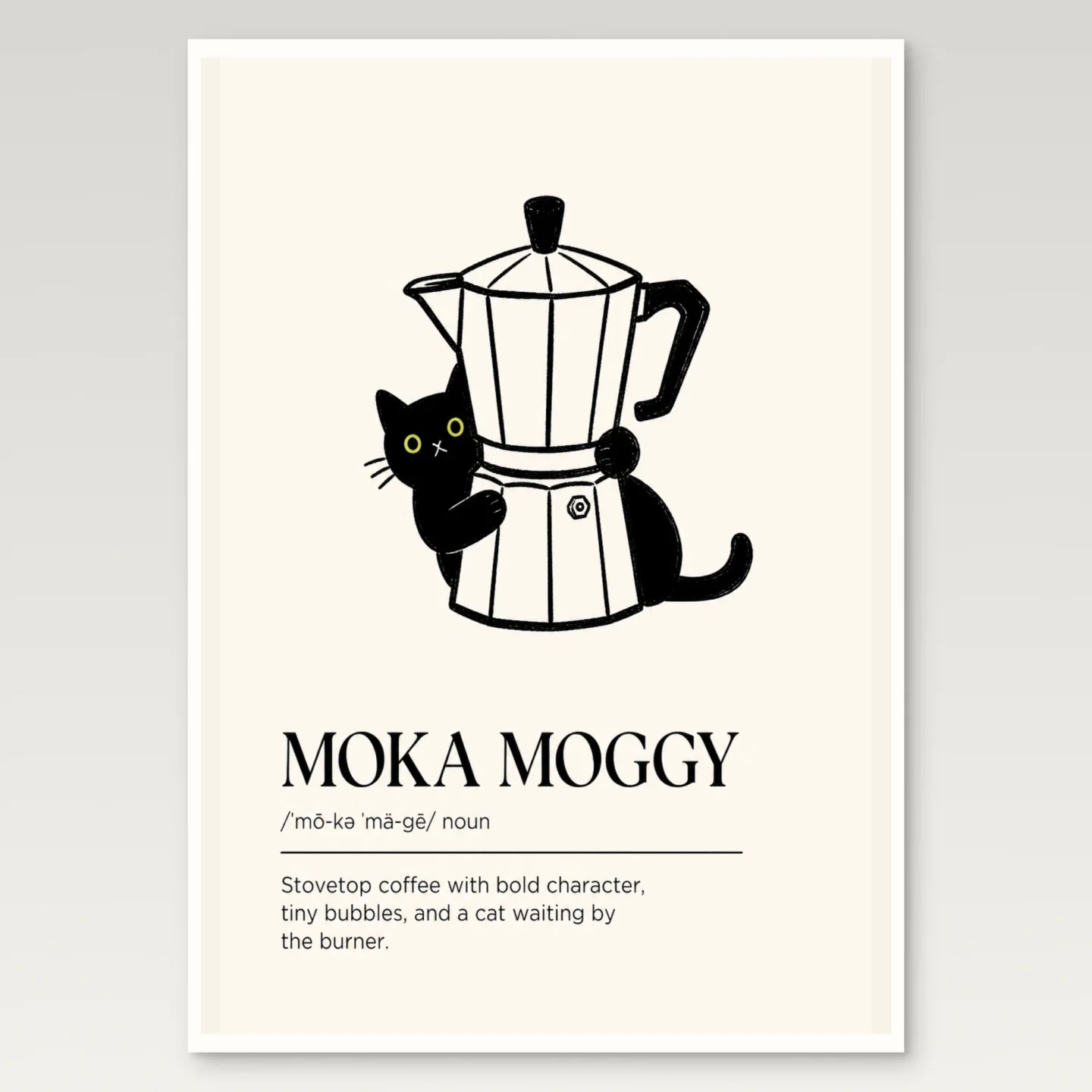 Moka Moggy Poster mockup