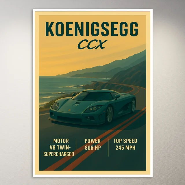 Koenigsegg CCX Sports Car Poster