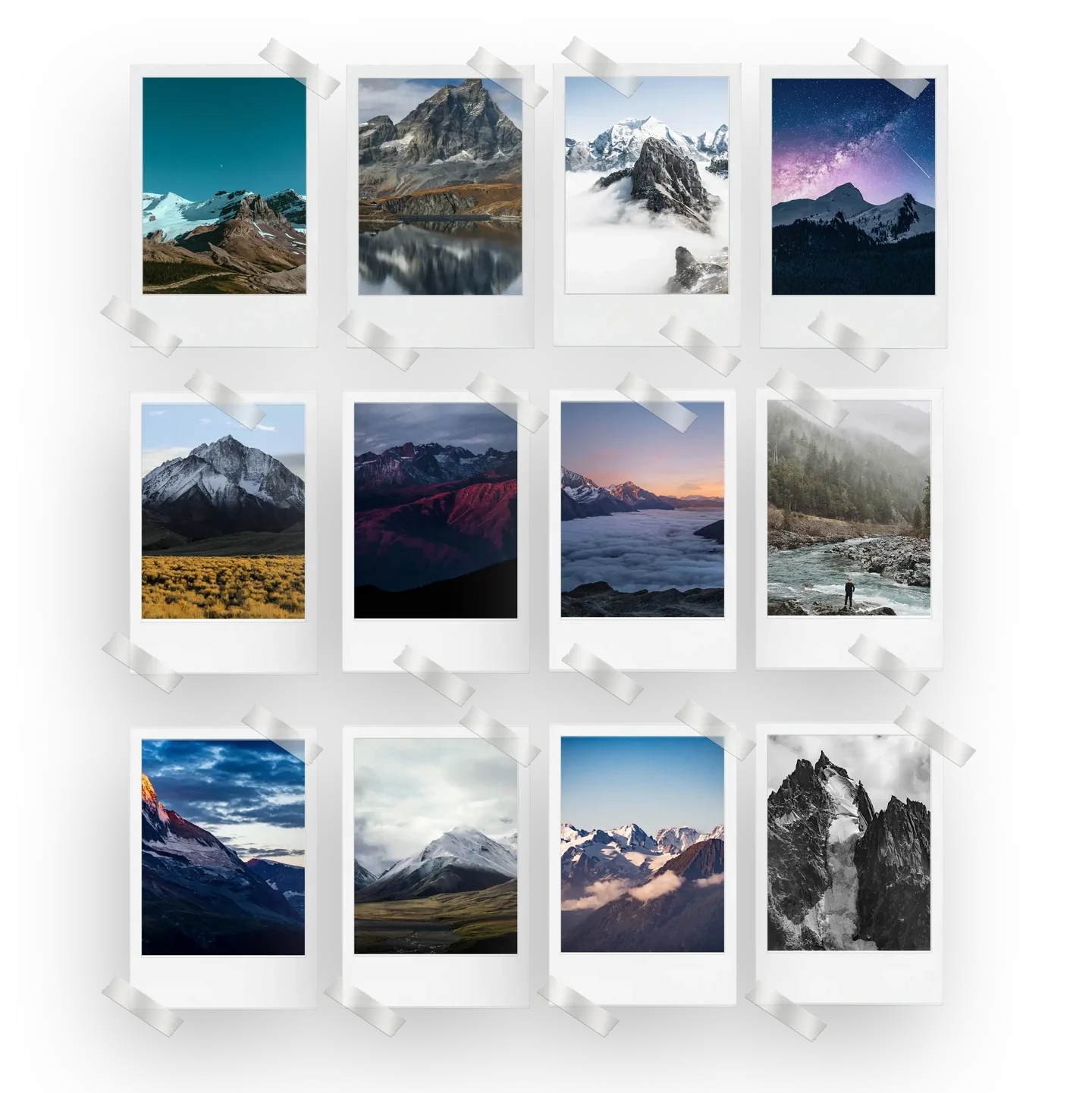 Mountains Prints Set of 12