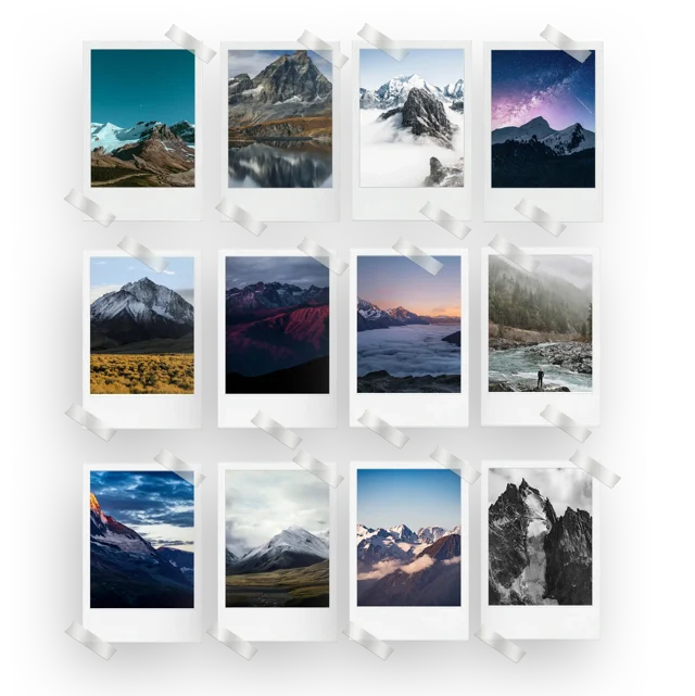 Mountains Prints Set of 12