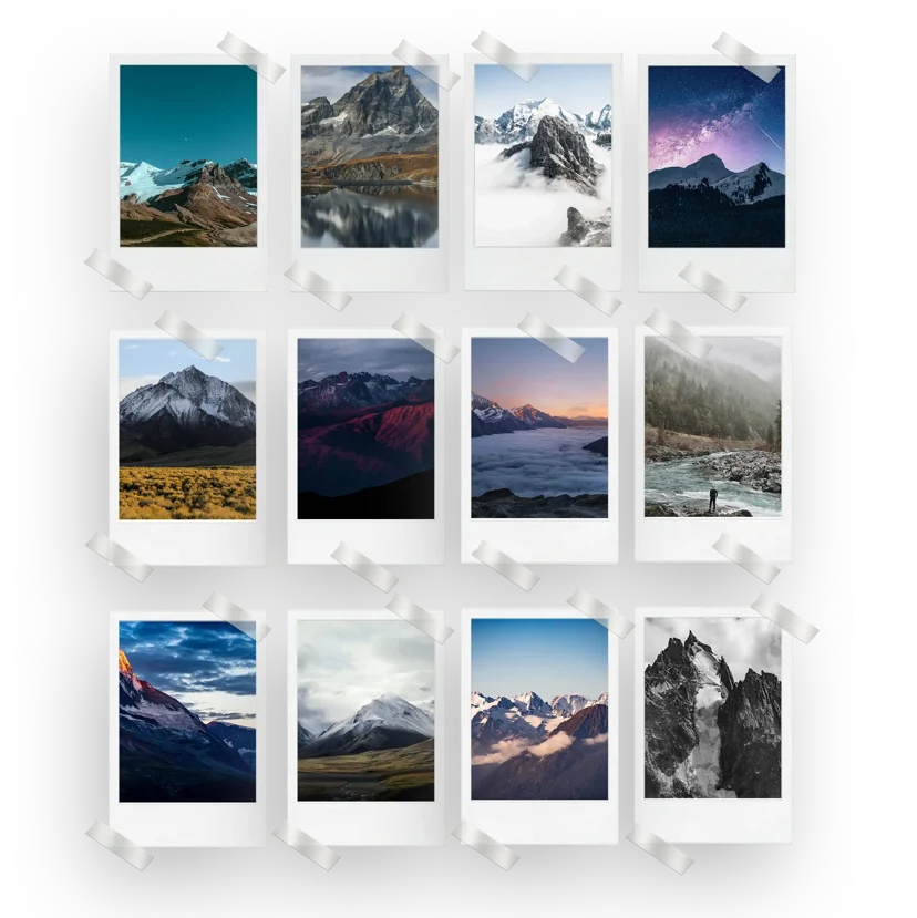 Mountains Prints Set of 12