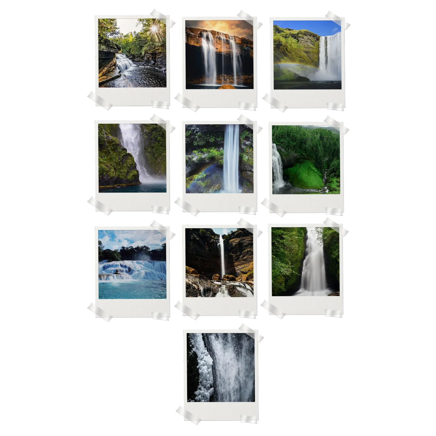 Waterfall Prints Set of 10
