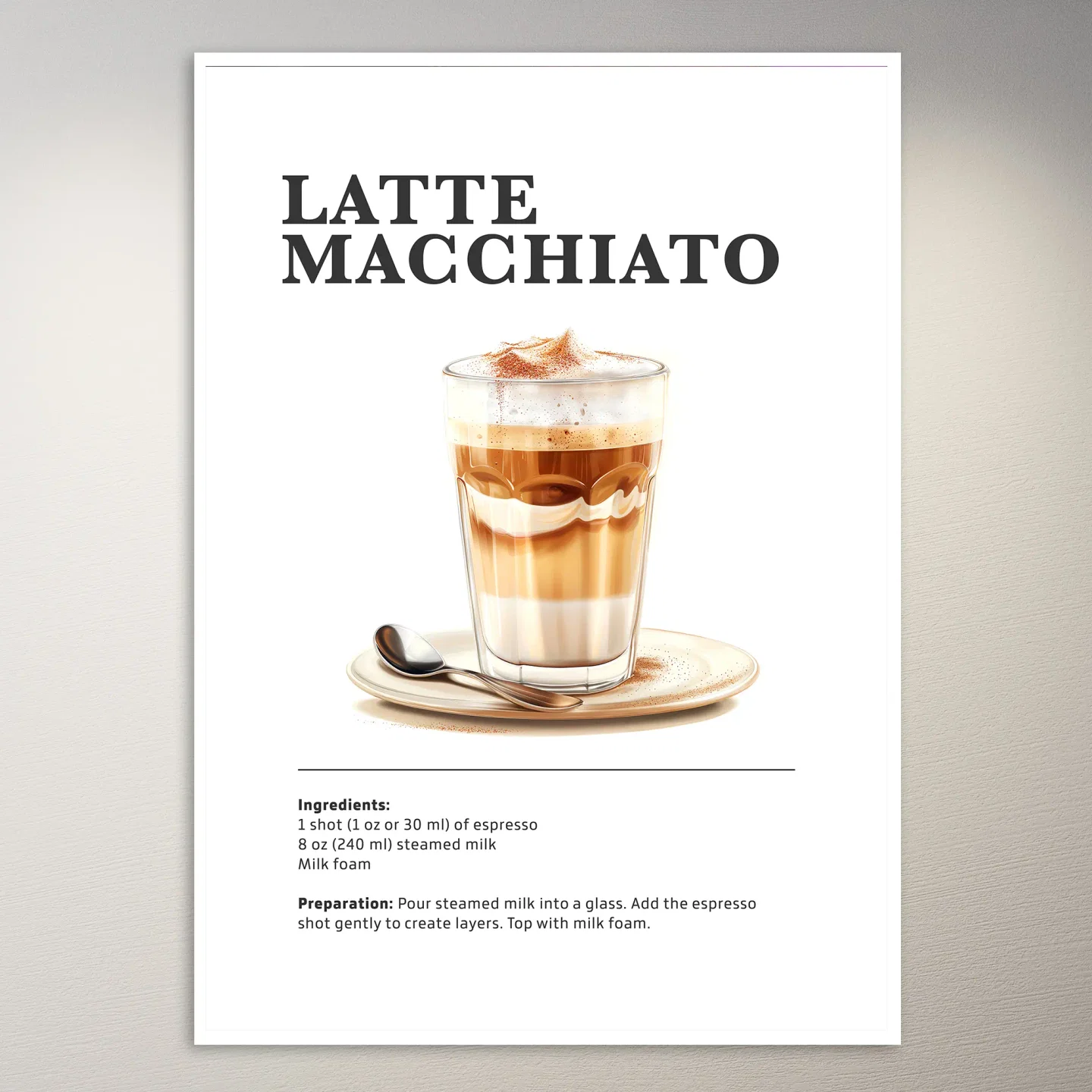 Latte Macchiato Drink Poster