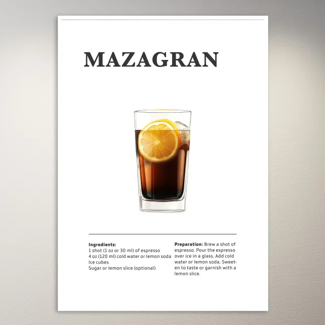 Mazagran Cocktail Recipe Poster