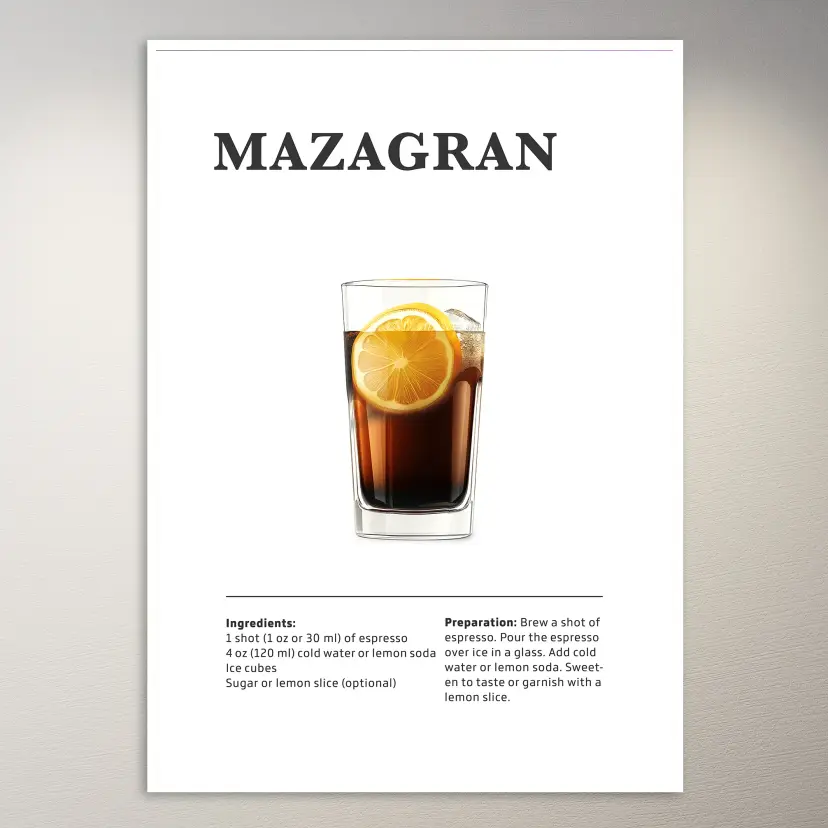 Mazagran Cocktail Recipe Poster