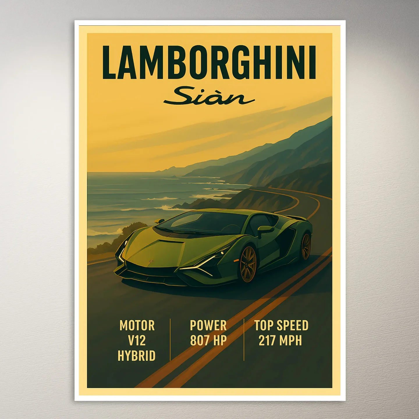 Lamborghini Sian Roadster Poster