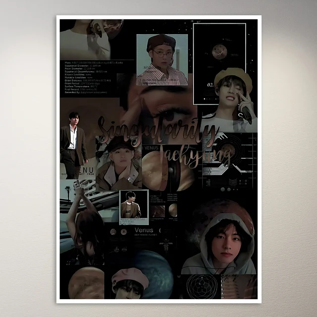 Aesthetic Taehyung Moodboard Korean Poster