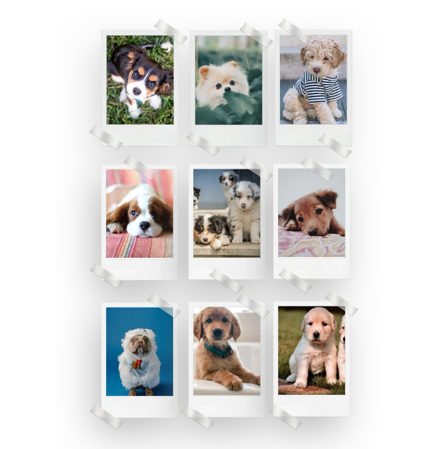 Puppies Prints Set of 9