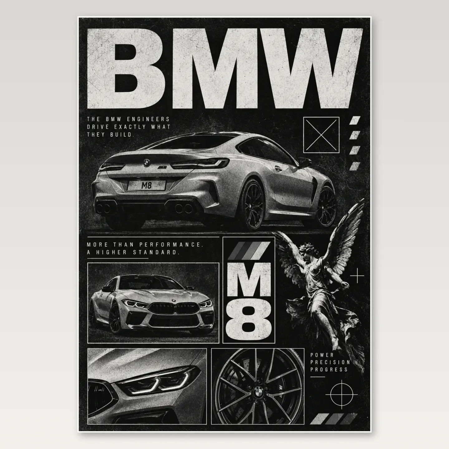 BMW M8 A4 Poster mockup