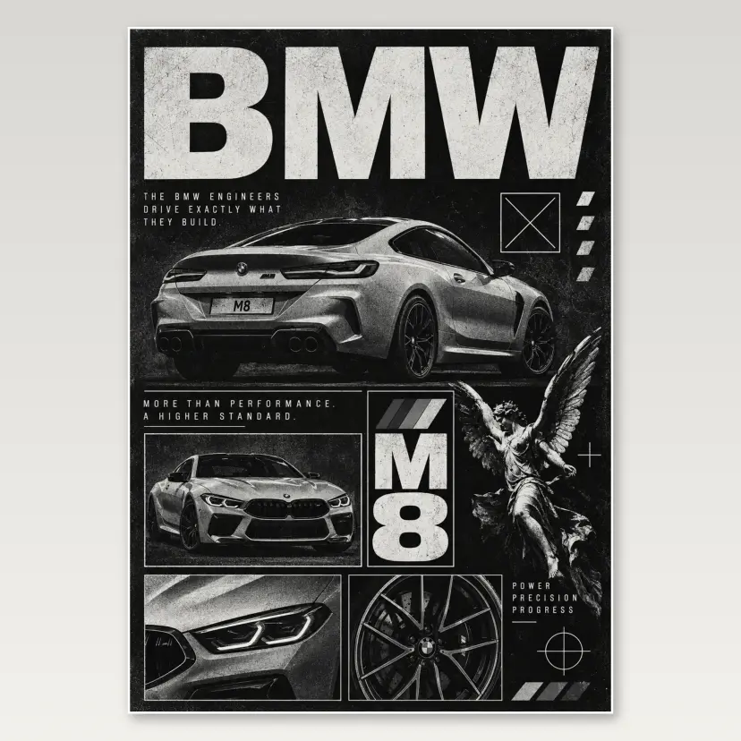 BMW M8 A4 Poster