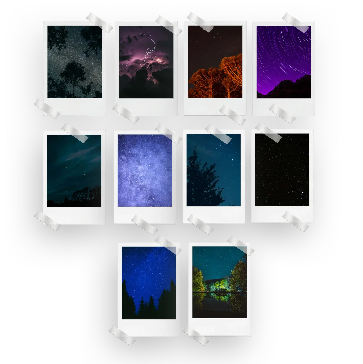 Dark Night Prints Set of 10