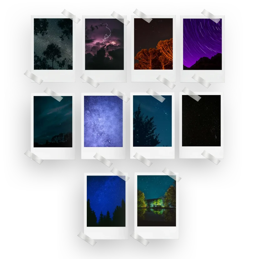Dark Night Prints Set of 10