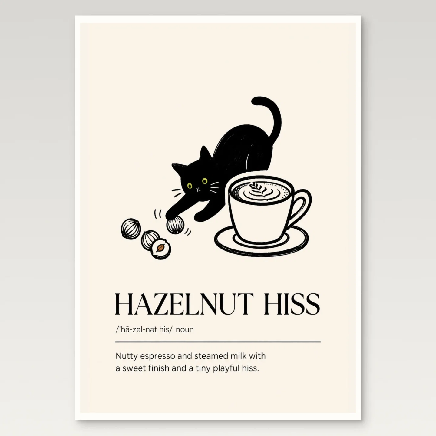 Hazelnut Hiss Poster mockup