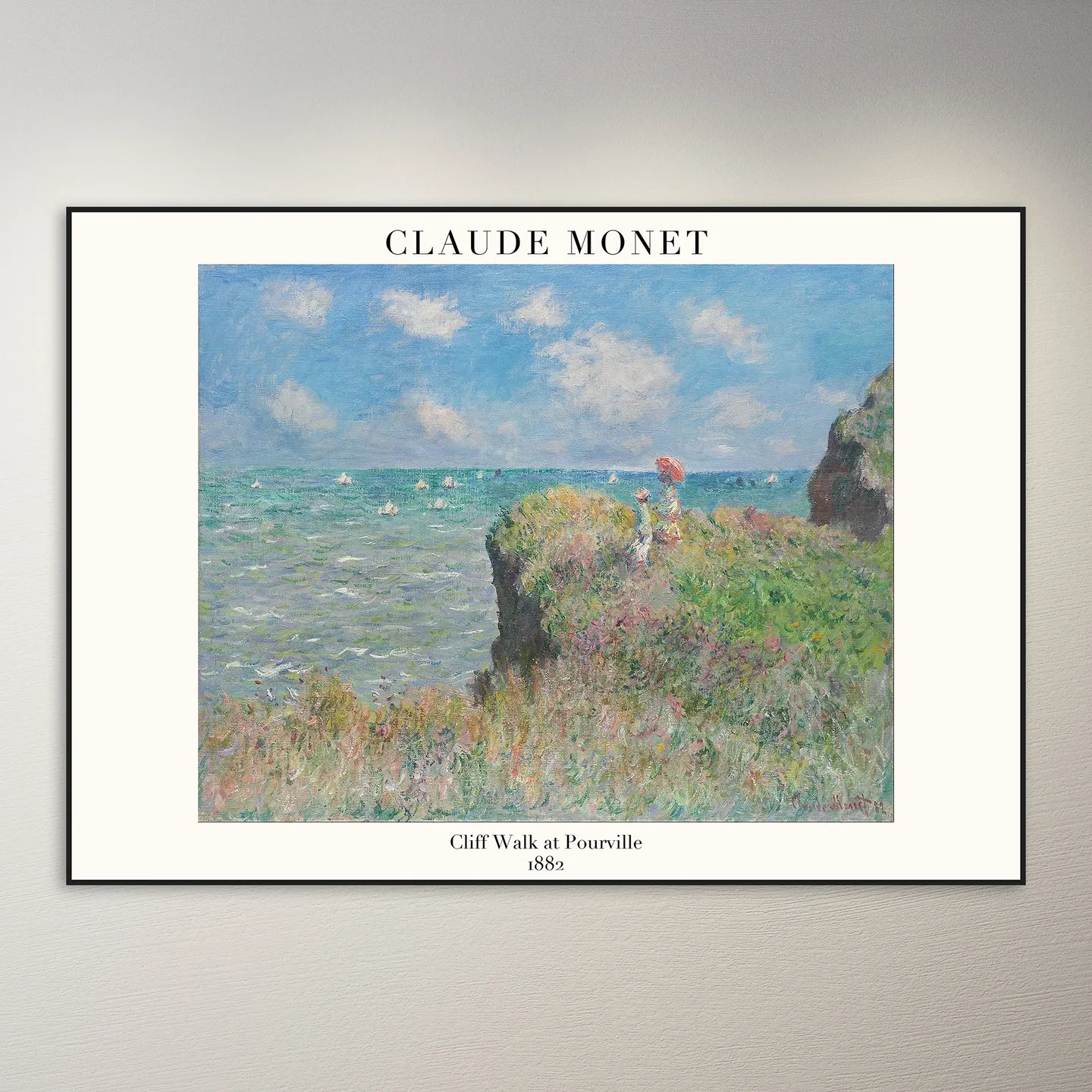 Claude Monet Cliff Walk at Pourville Poster