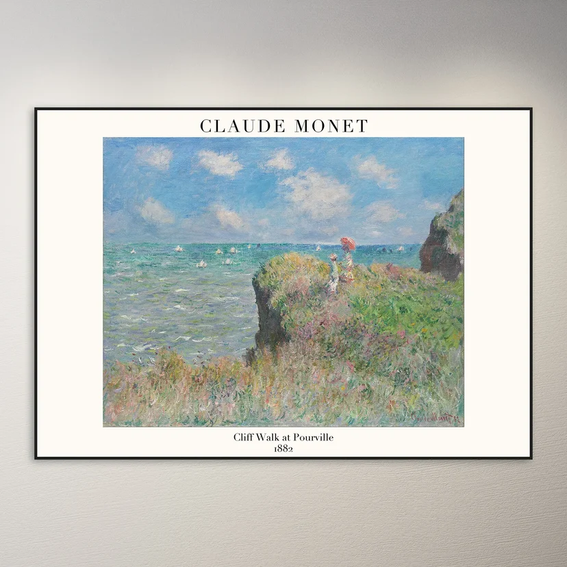 Claude Monet Cliff Walk at Pourville Poster