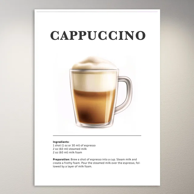 Cappuccino in Glass Mug Poster