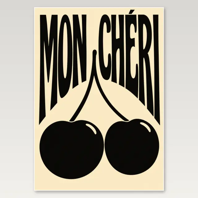 Mon Cheri Cherry Graphic A4 Poster