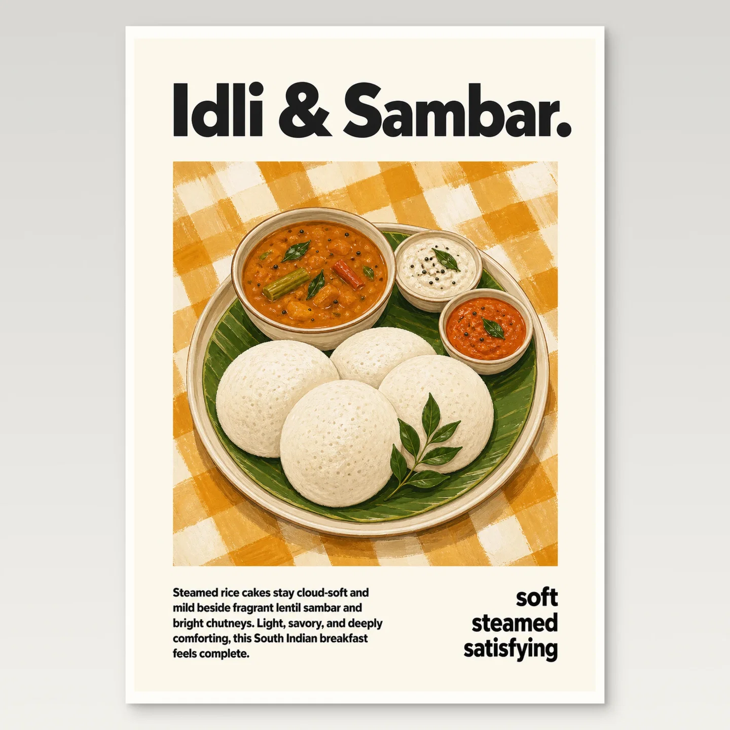 Idli and Sambar Poster mockup
