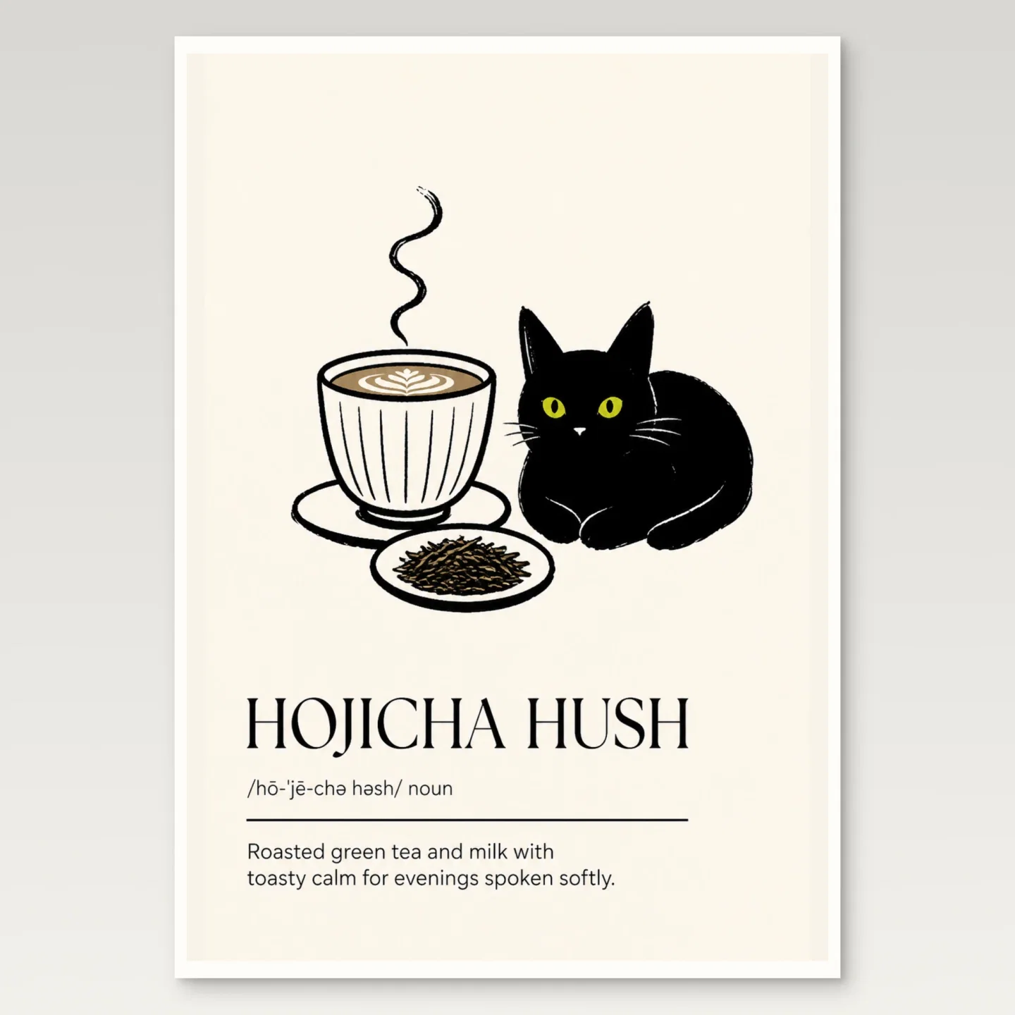 Hojicha Hush Poster mockup