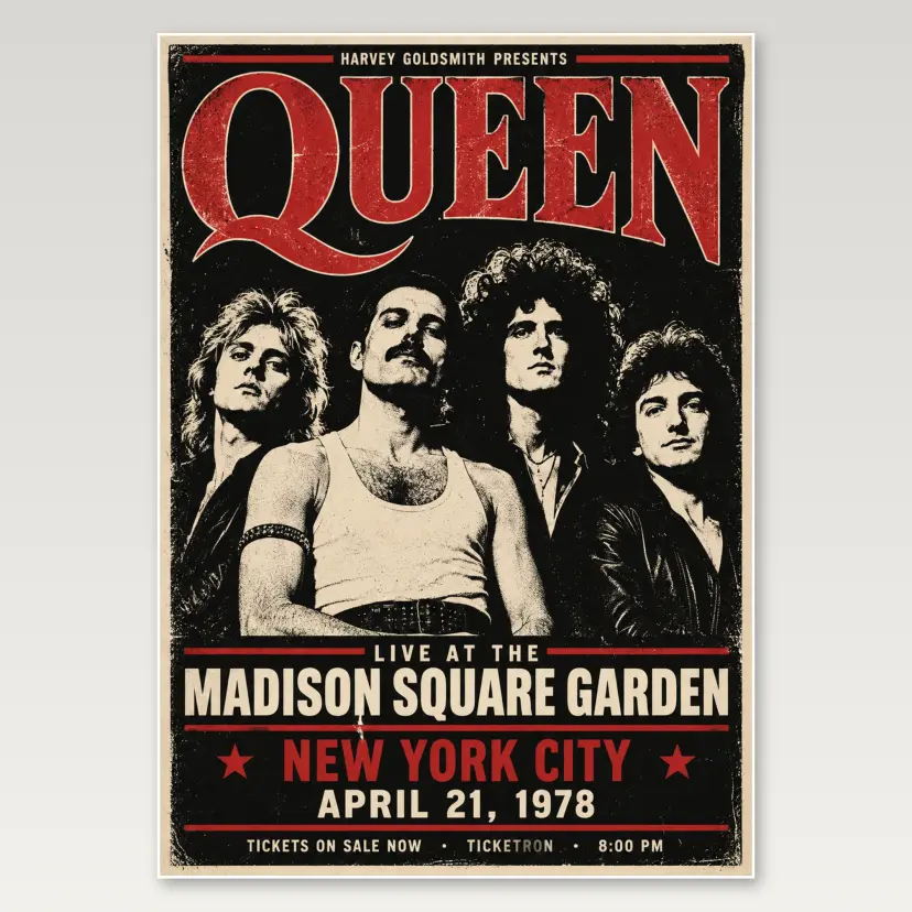 Queen Band Portrait A4 Poster