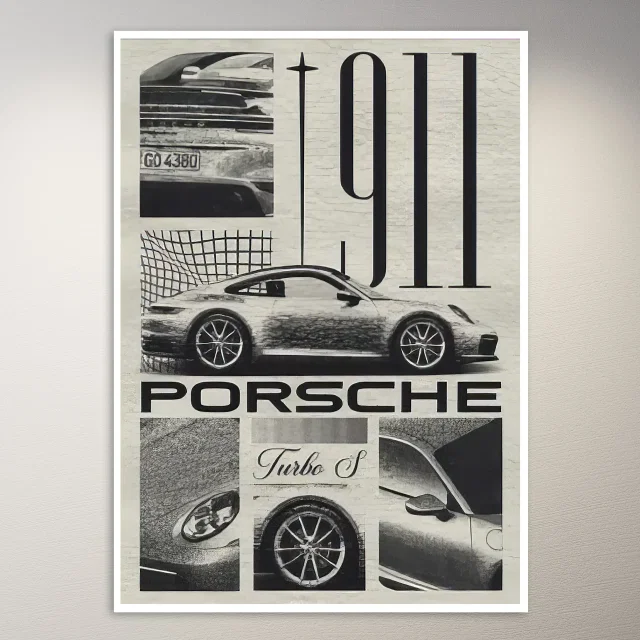 Porsche 911 Turbo S Collage Poster
