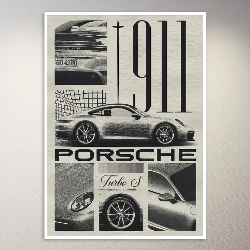 Porsche 911 Turbo S Collage Poster