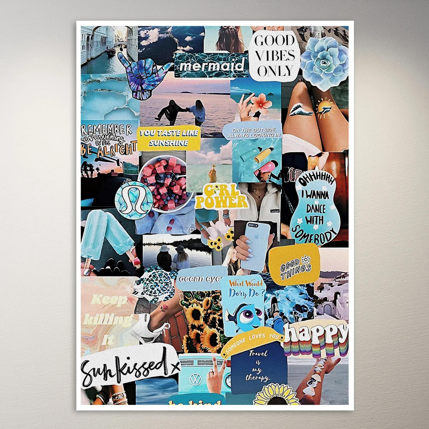 Blue Sea Aesthetic Moodboard Poster