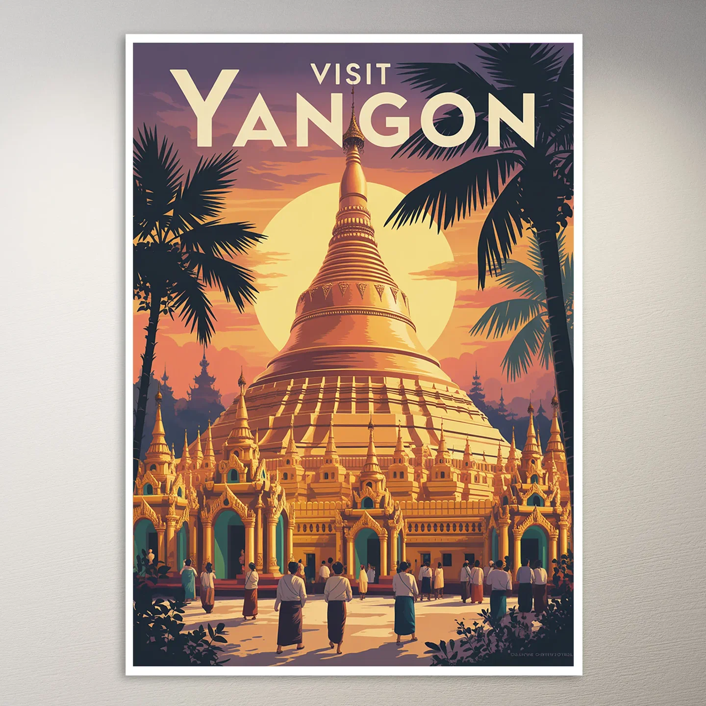 Yangon Travel Poster