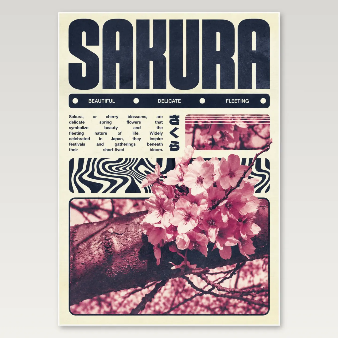 Sakura Blossoms A4 Poster mockup