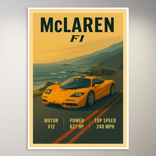 McLaren F1 Supercar Poster