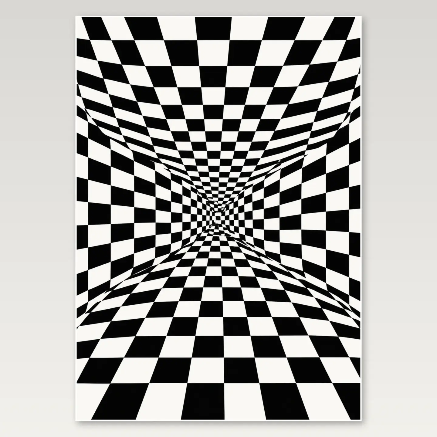 Black White Checker Void A4 Poster mockup