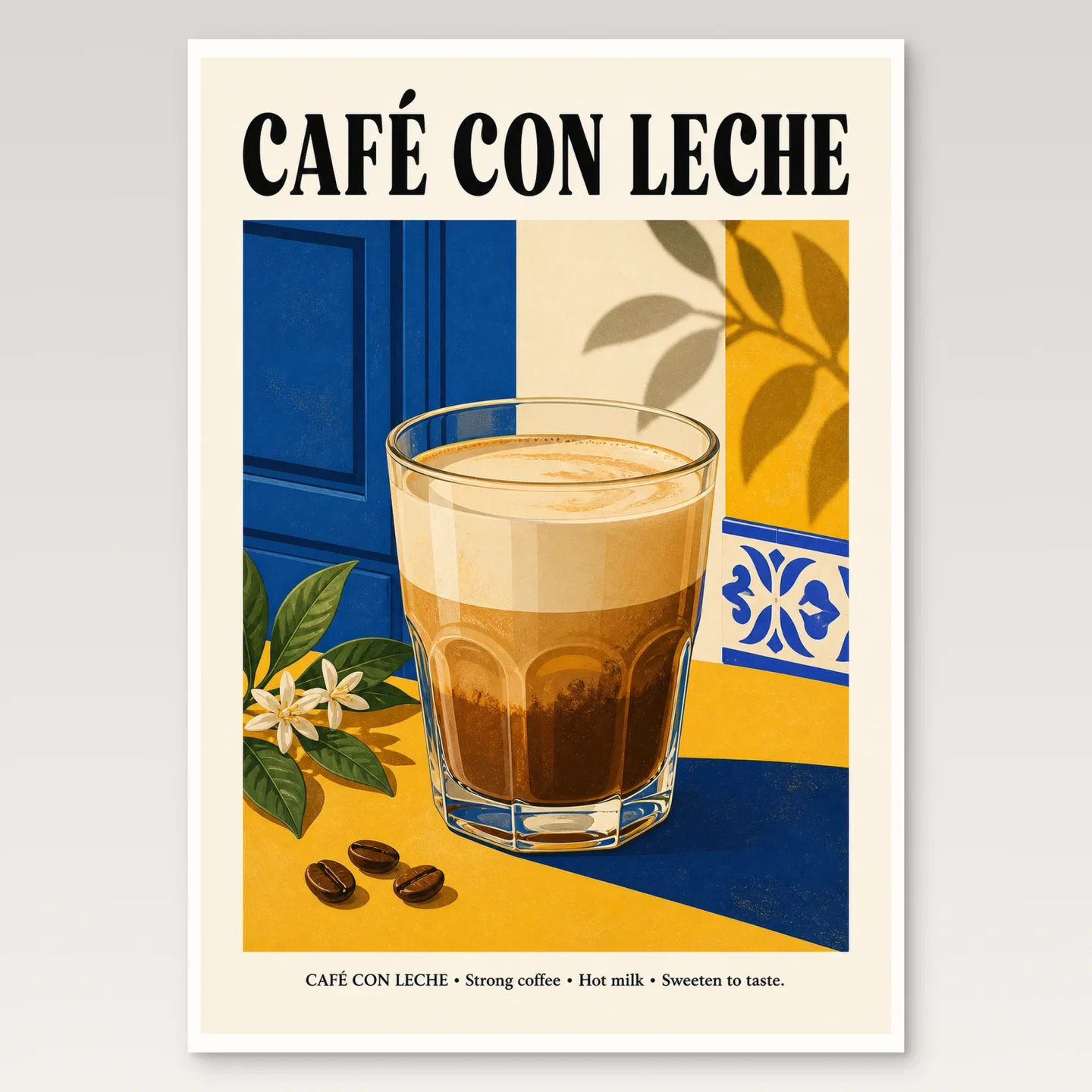 Cafe Con Leche Poster mockup